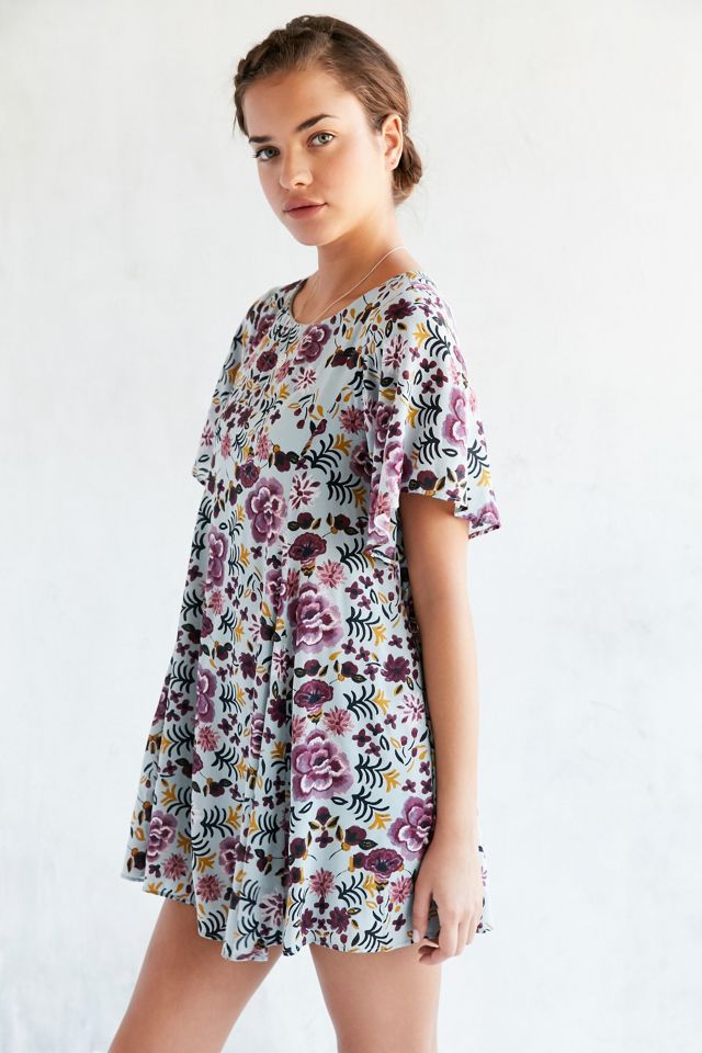 Kimchi Blue - Robe dos nu et manches évasées motif fleurs bleue #1