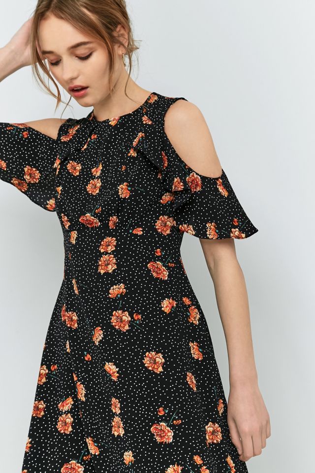 Pins & Needles Floral Cold Shoulder Frill Dress #4