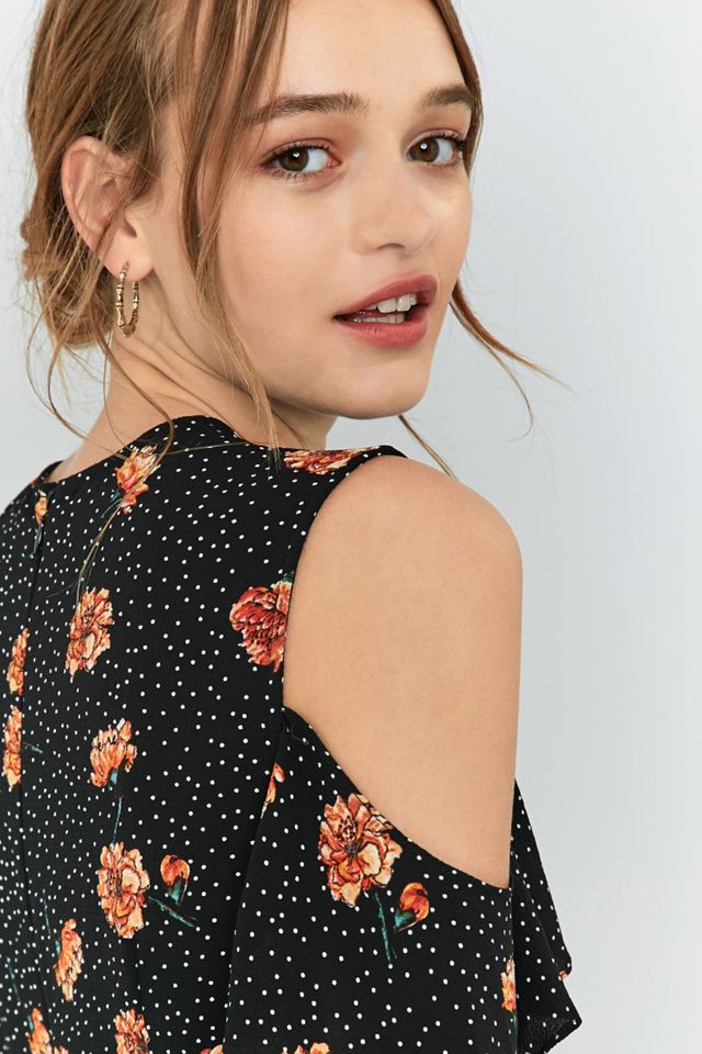 Pins & Needles Floral Cold Shoulder Frill Dress #5