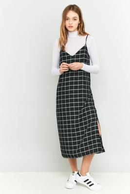 checkered slip dress