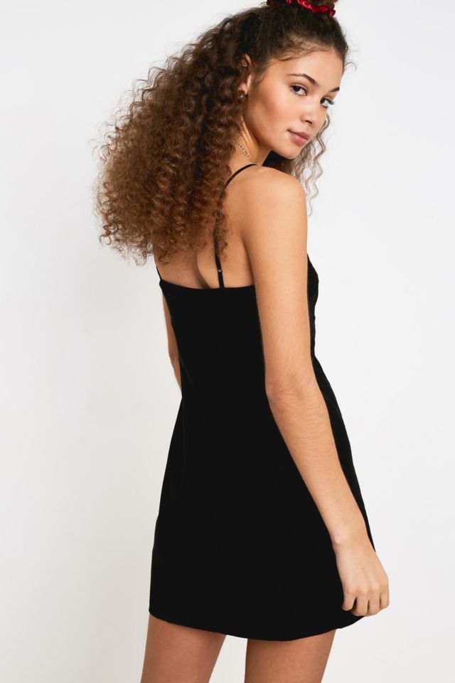 Silence + Noise Audrey Black A-Line Mini Slip Dress