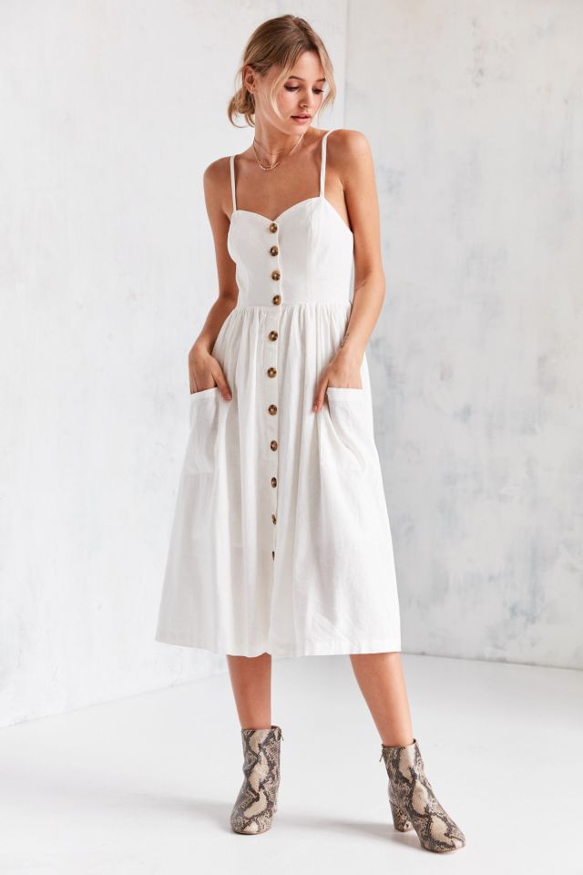 Button best sale linen dress