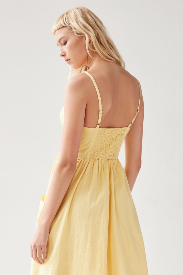 Urban Outfitters Emilia Linen Button-Down Midi Dress | Urban Outfitters UK