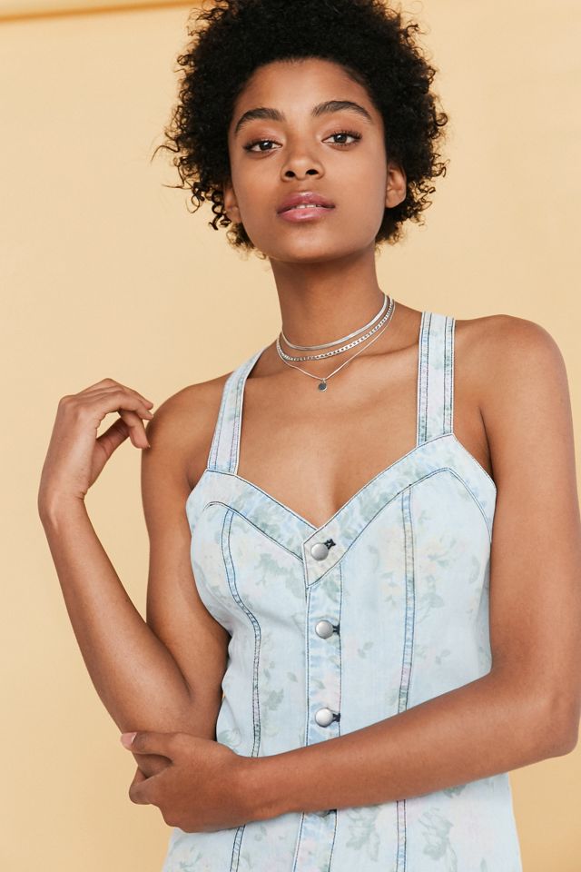 Kimchi Blue Dolores Floral Print Denim Mini Dress #5