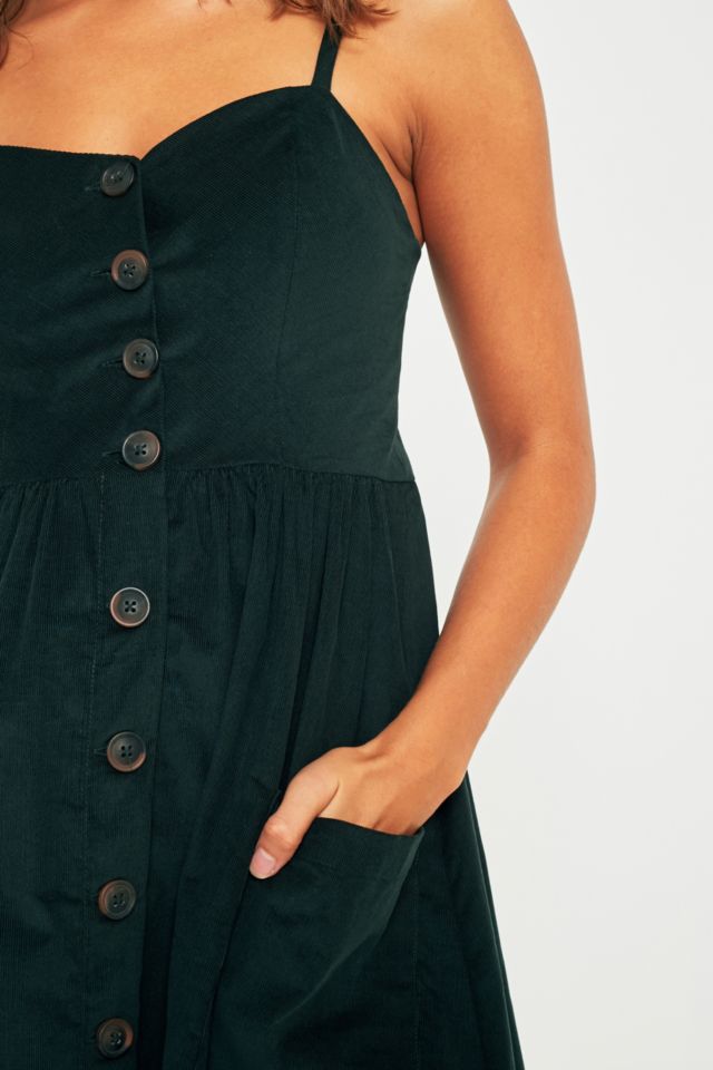 Urban outfitters shop green corduroy dress