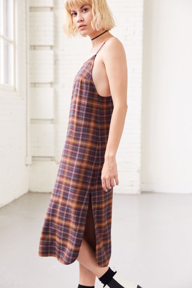 Maroon 2024 plaid dress