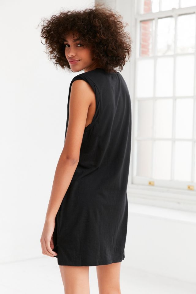 Silence Noise Rolled Cuff Shoulder Pad Muscle Tee Dress Urban