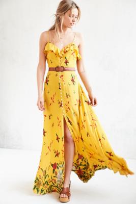 urban outfitters yellow maxi dress