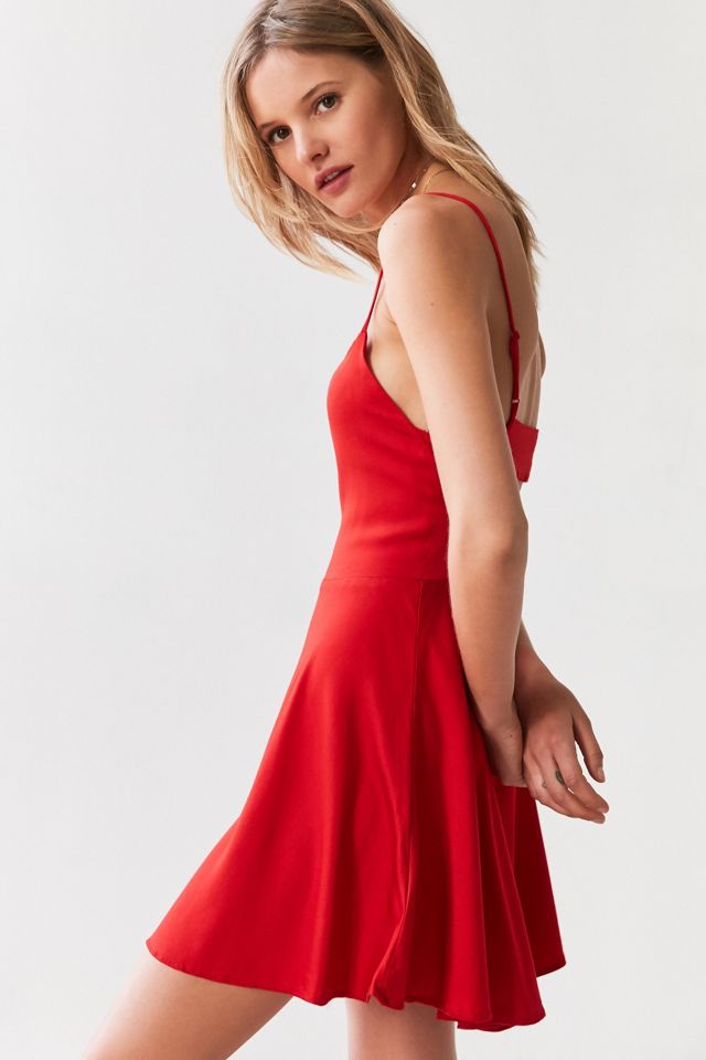 strapless open back dress Red Cut Out Strapless Midi Dress  FARM Rio