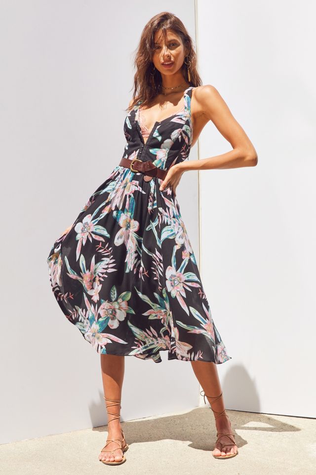 Kimchi Blue Bermuda Nights Hook-And-Loop Midi Dress
