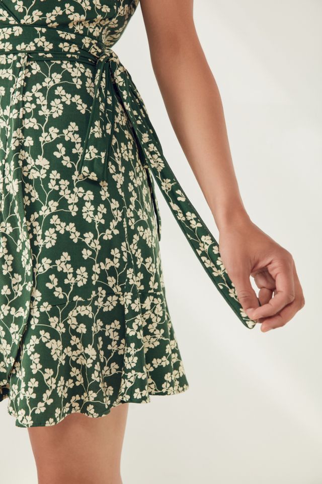 Urban outfitters green wrap dress sales