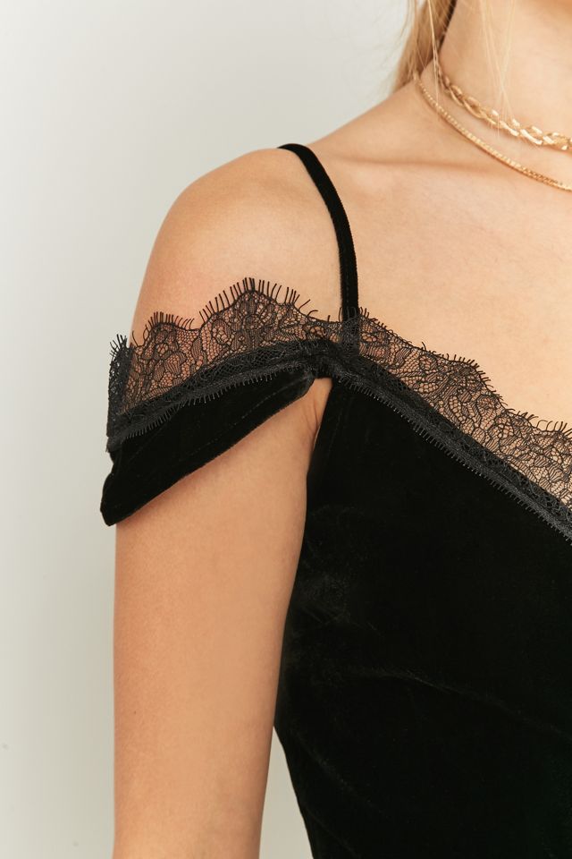 Pins & Needles Black Velvet and Lace Wrap Dress #2