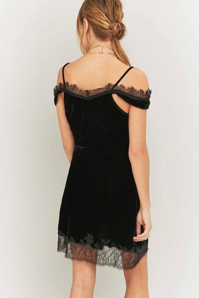 Pins & Needles Black Velvet and Lace Wrap Dress #3