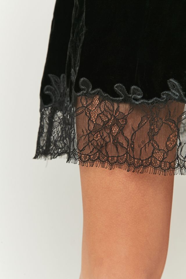 Pins & Needles Black Velvet and Lace Wrap Dress #4