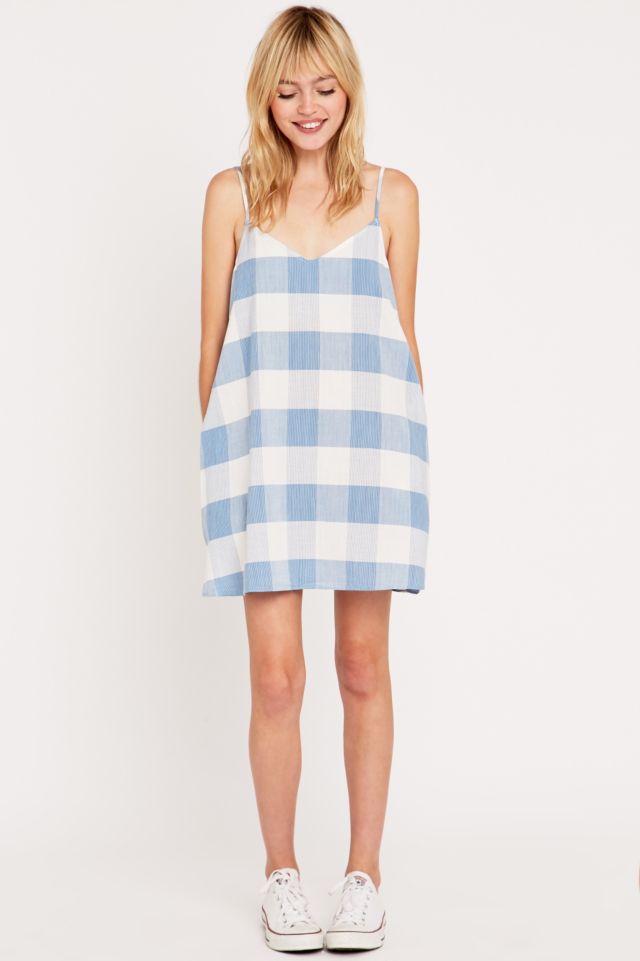 BDG Bonnie Blue Plaid Slip Dress