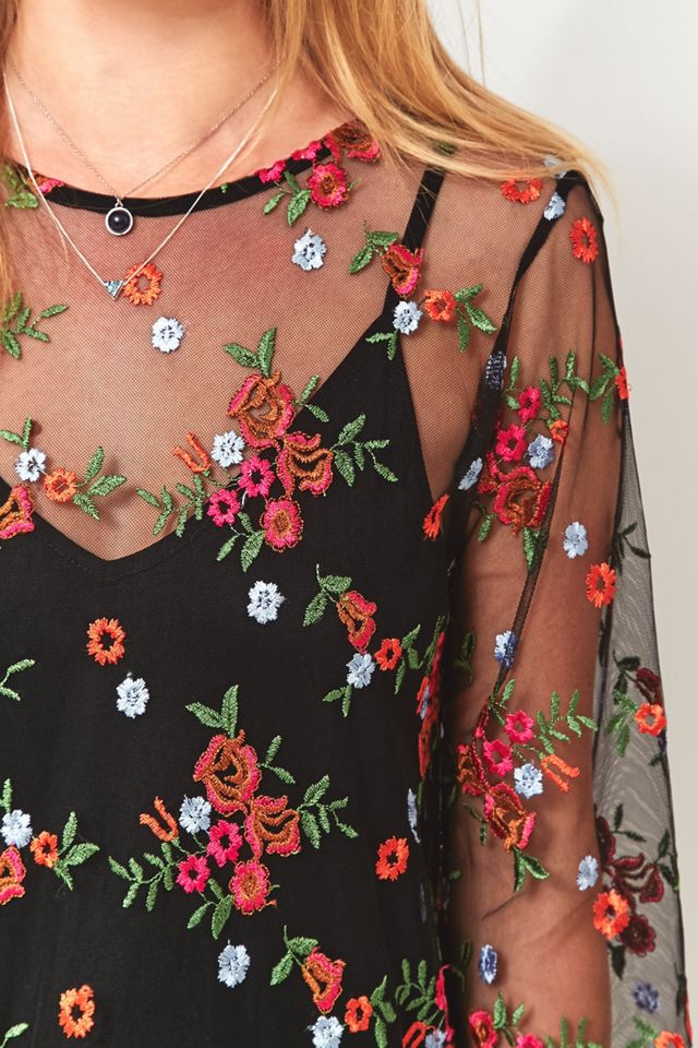 Pins & Needles - Robe blouse en voile à fleurs brodées #2