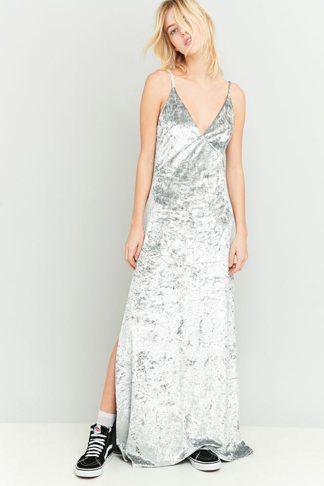 grey velvet maxi dress Gray Velvet Dress - Bridesmaid Dress