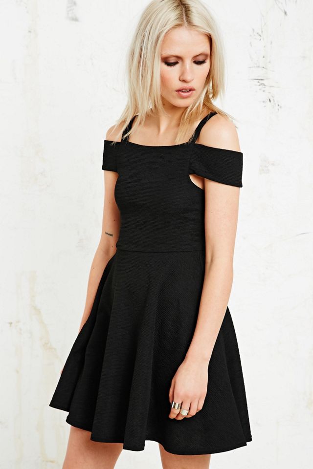 black cold shoulder skater dress Amazon.com: Sarin Mathews Womens Off The Shoulder Short Sleeve High Low  Cocktail Skater Dress Black : Clothing, Shoes & Jewelry