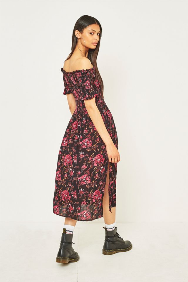 Kimchi Blue Picnic Midnight Floral Off-the-Shoulder Midi Dress #3