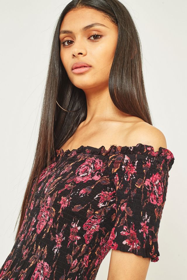 Kimchi Blue Picnic Midnight Floral Off-the-Shoulder Midi Dress #4
