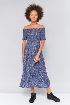 kimchi blue smocked midi dress