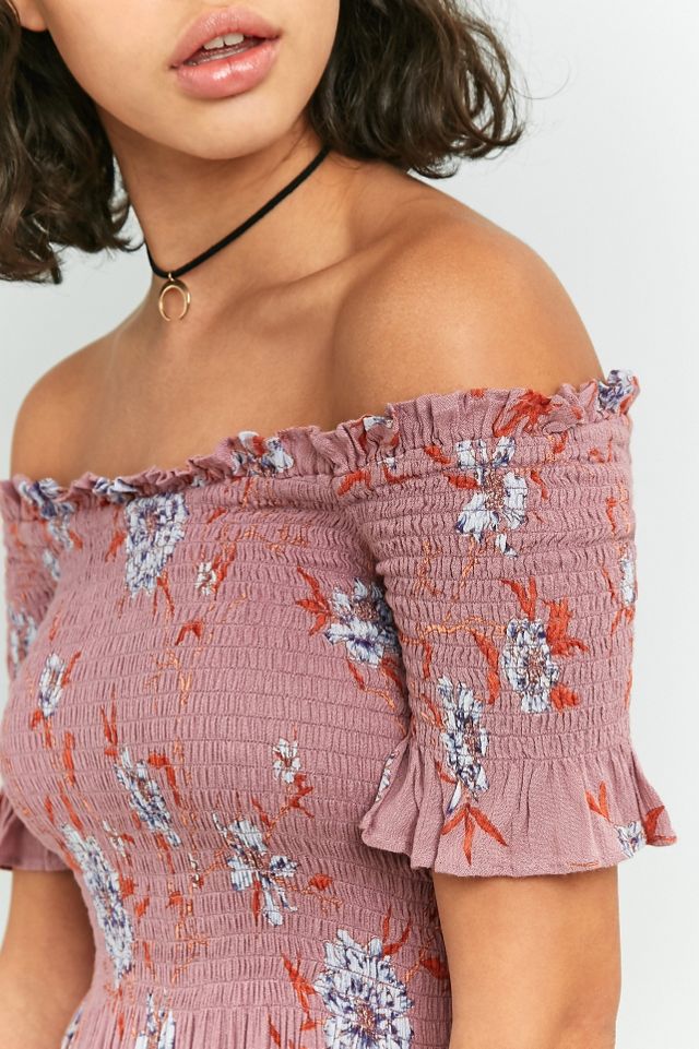 Kimchi Blue Picnic Floral Off-The-Shoulder Midi Dress #5