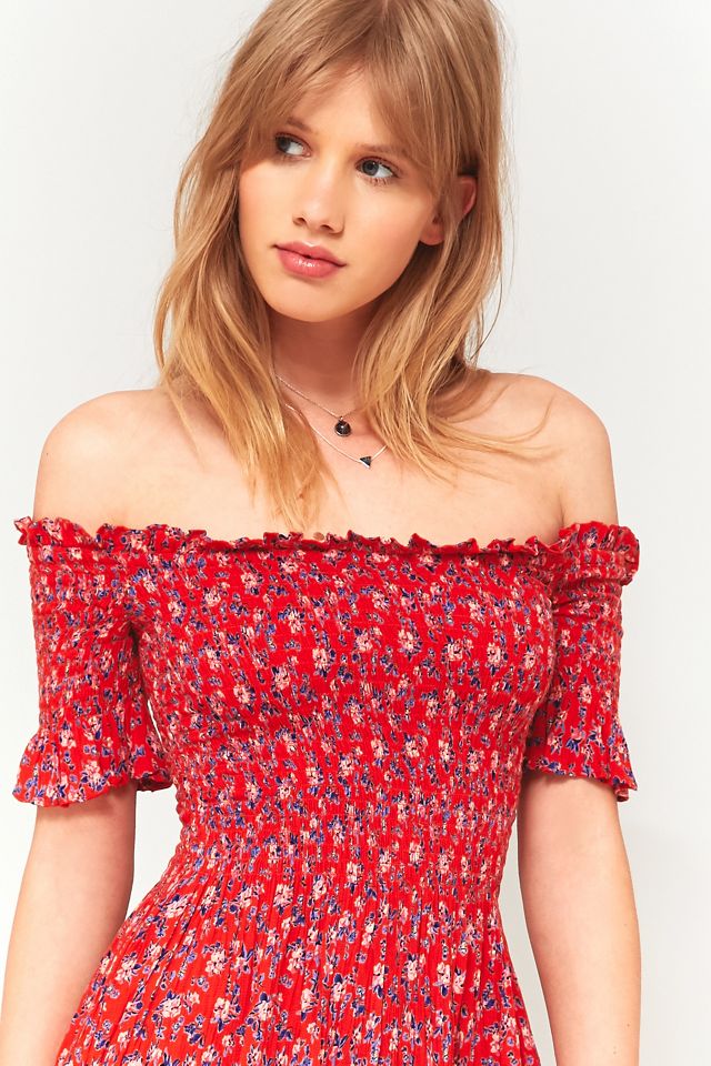 Kimchi Blue Picnic Floral Off-The-Shoulder Midi Dress #2