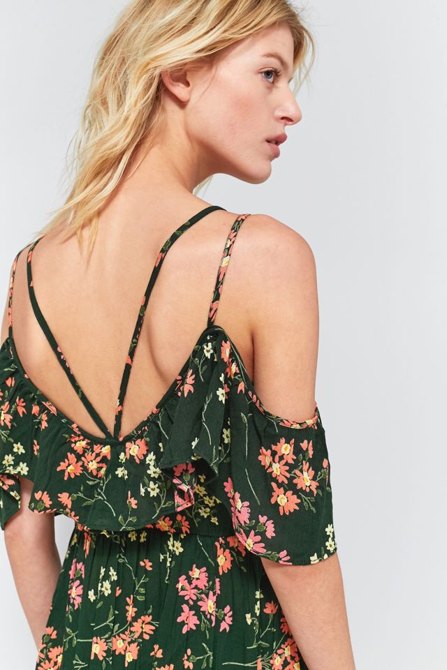Pins & Needles Cold Shoulder Flutter Sleeve Midi Dress #1