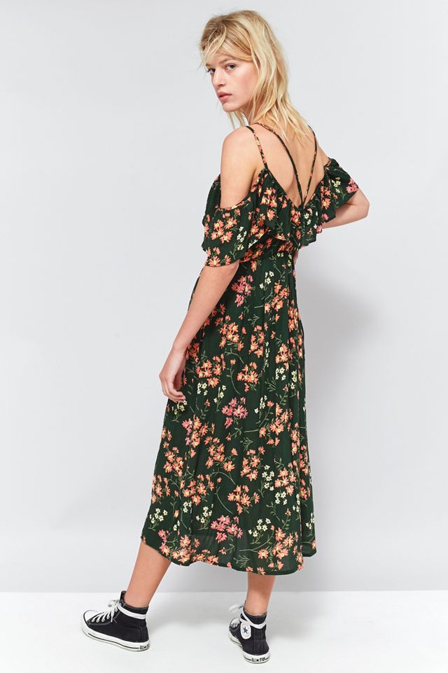 Pins & Needles Cold Shoulder Flutter Sleeve Midi Dress #4