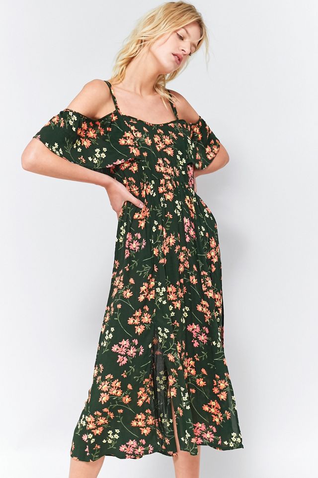 Pins & Needles Cold Shoulder Flutter Sleeve Midi Dress #5