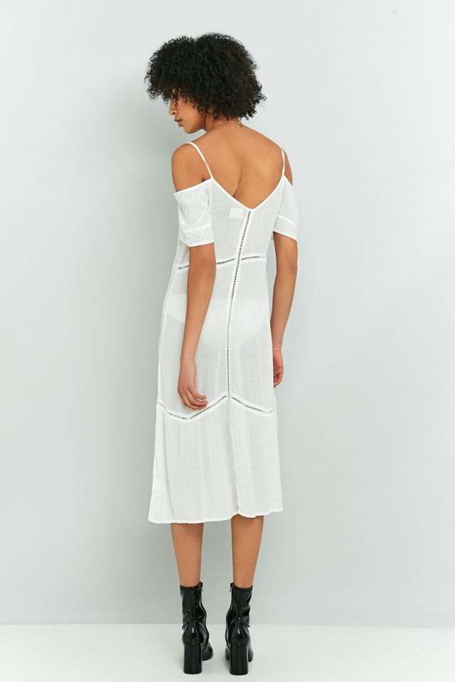 Pins & Needles Broderie Anglaise Cold-Shoulder Midi Dress #3