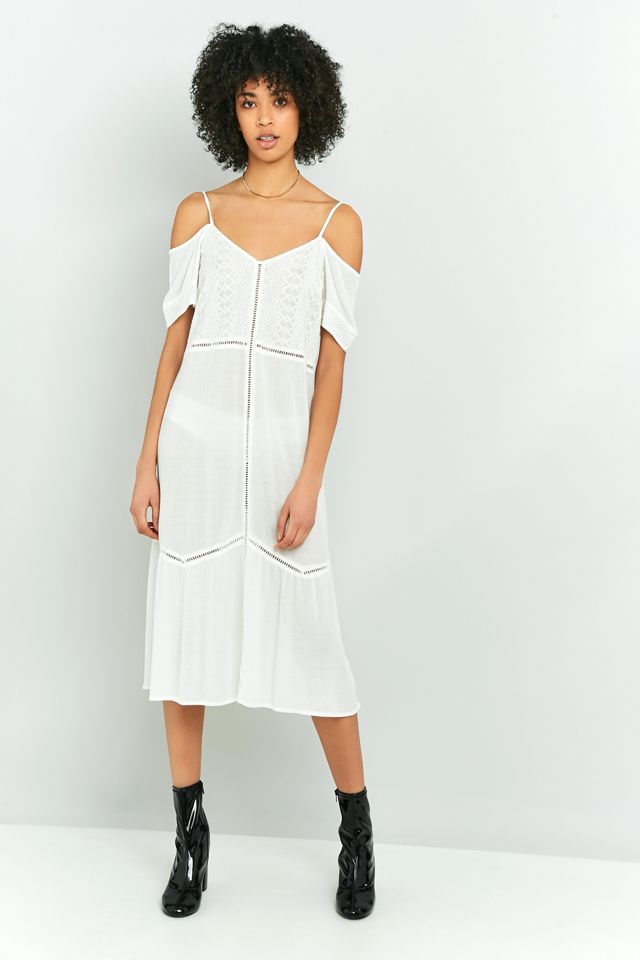 Pins & Needles Broderie Anglaise Cold-Shoulder Midi Dress #4