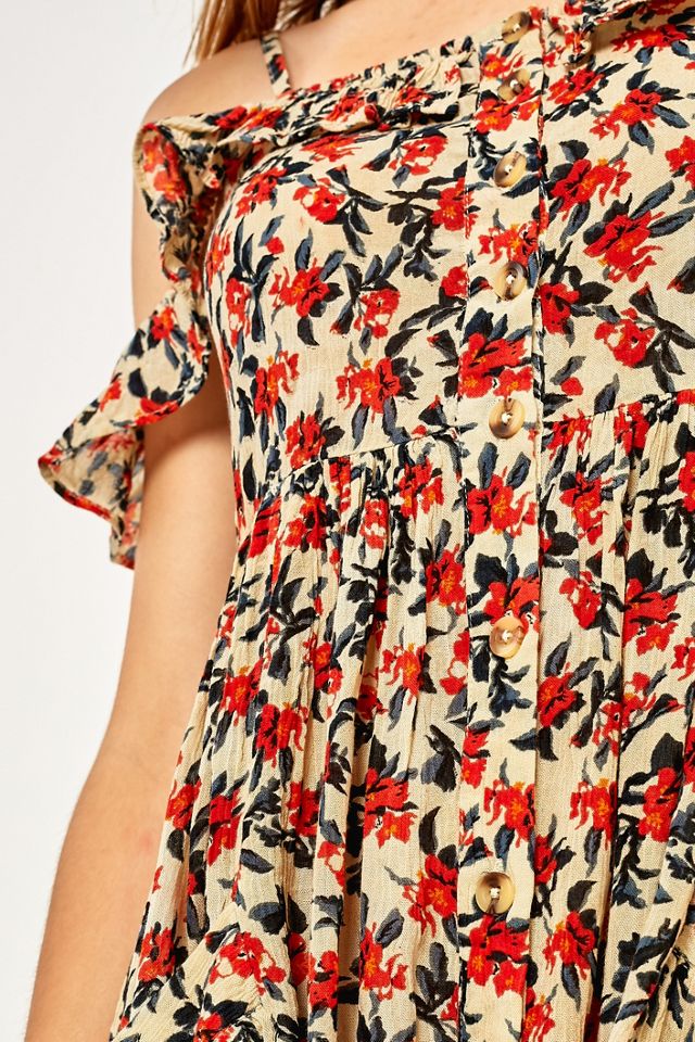 Pins & Needles Floral Cold Shoulder Button-Through Dress #2