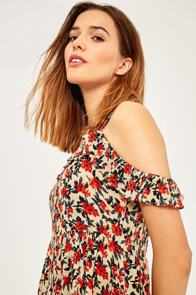 Pins & Needles Floral Cold Shoulder Button-Through Dress #4