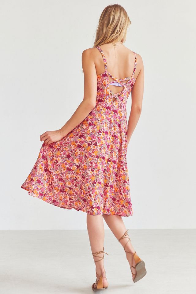Kimchi Blue Graziano Floral Button-Down Midi Slip Dress #4