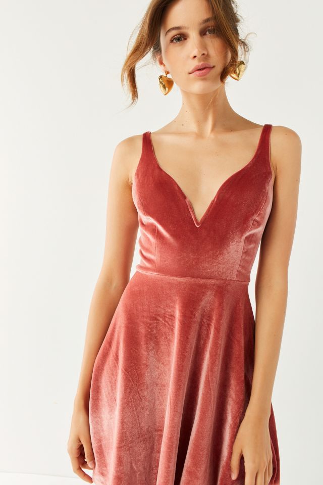 Urban outfitters hotsell pink velvet dress