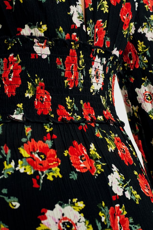 Kimchi Blue Floral Shirred Midi Dress #4