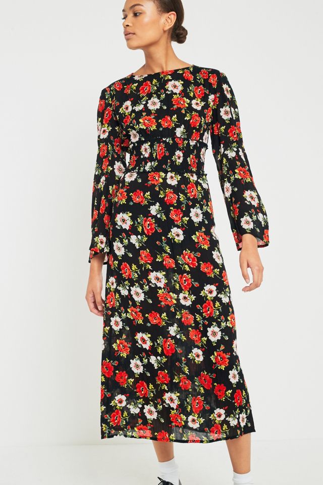 Kimchi Blue Floral Shirred Midi Dress #5