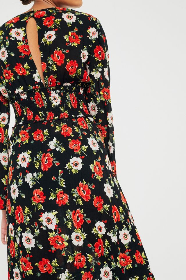 Kimchi Blue Floral Shirred Midi Dress #6