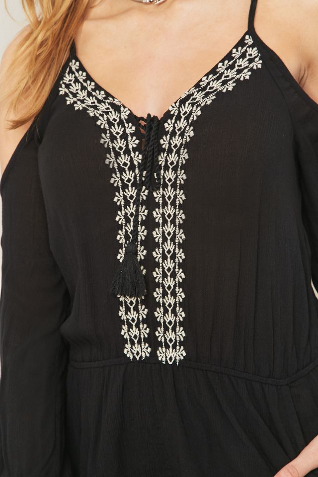 Pins & Needles Embroidered Cold Shoulder Playsuit #2
