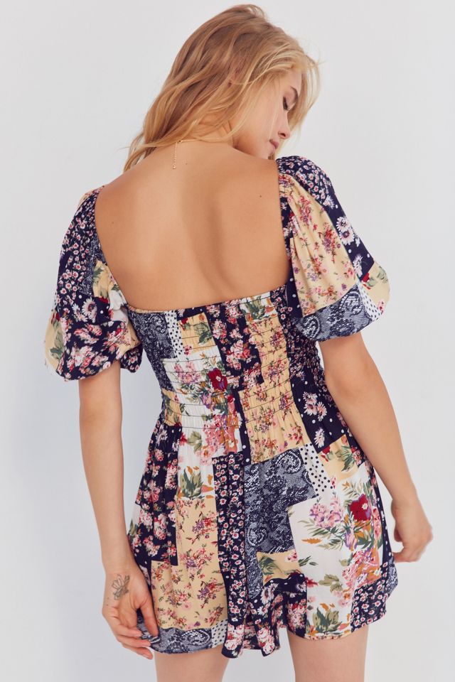 Kimchi Blue Patsy Smocked Patchwork Playsuit #3