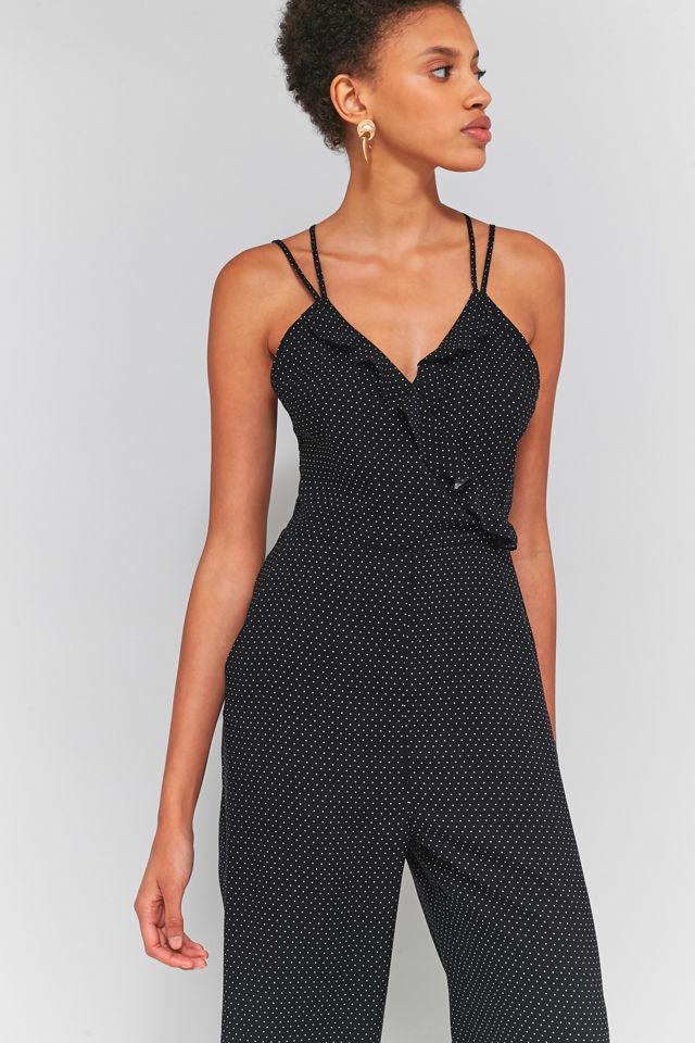 Pins & Needles Polka Dot Ruffle Faux Wrap Jumpsuit #1