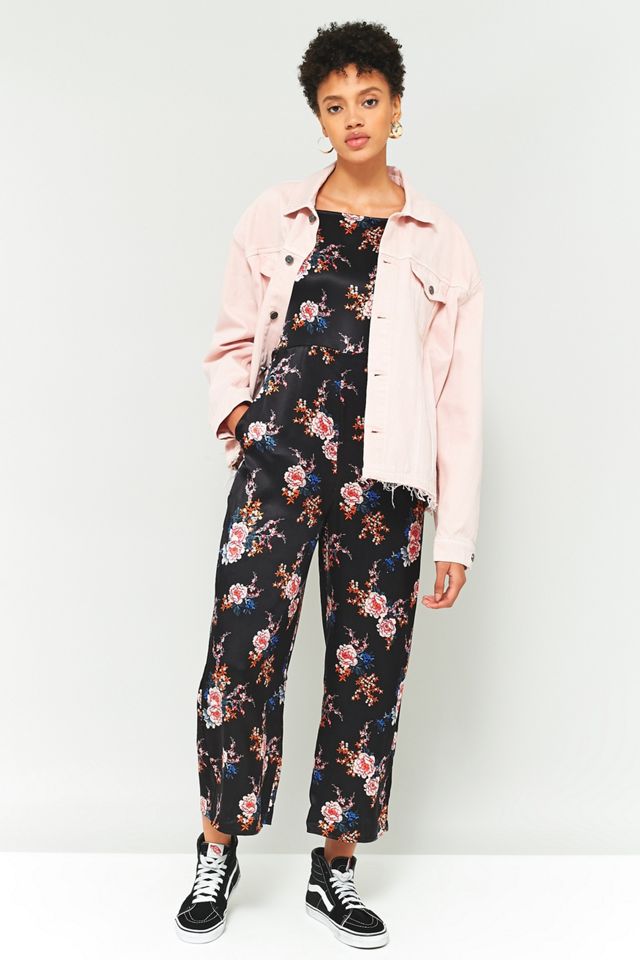 Pins & Needles Floral Satin Jumpsuit | Urban Outfitters UK