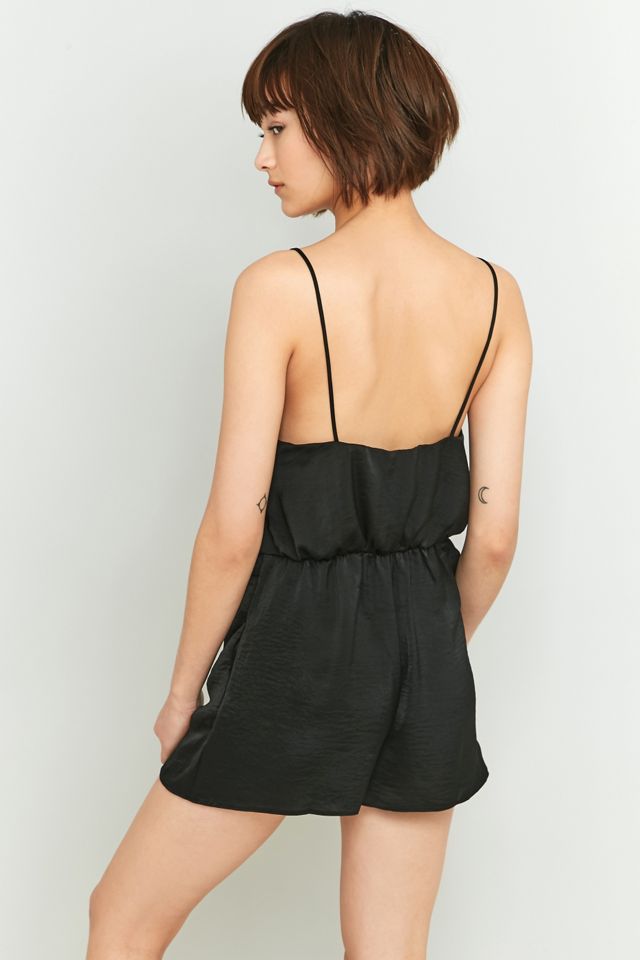Sparkle & Fade - Combishort en satin martelé noir #3