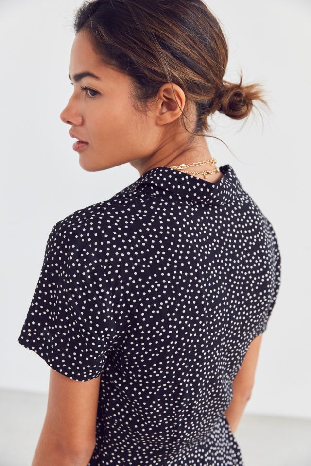 UO Bellina Button Down Shirt Playsuit