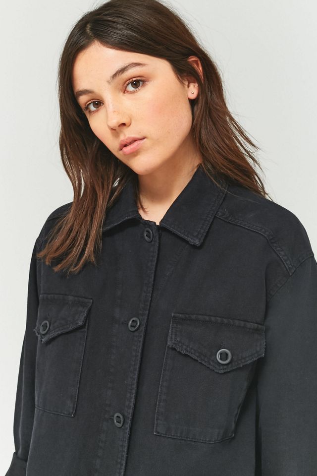 BDG Black Button-Down Shacket #1