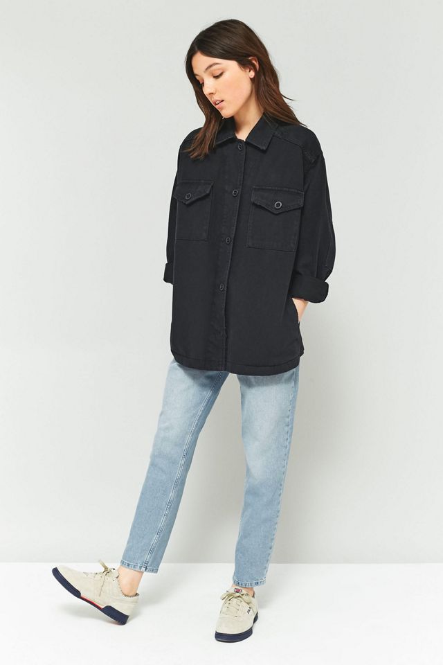 BDG Black Button-Down Shacket #2