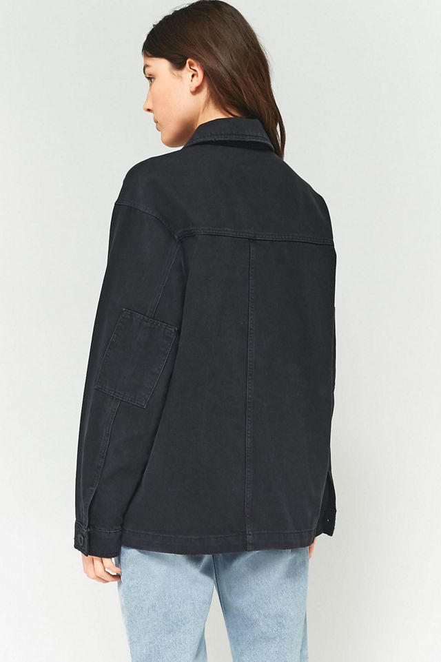 BDG Black Button-Down Shacket #3