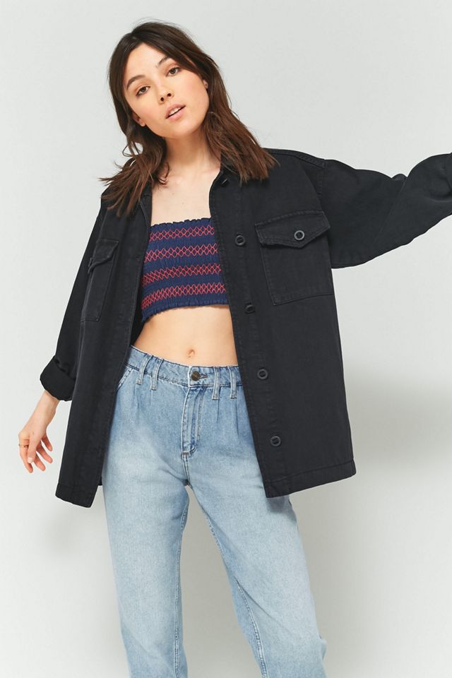 BDG Black Button-Down Shacket #5