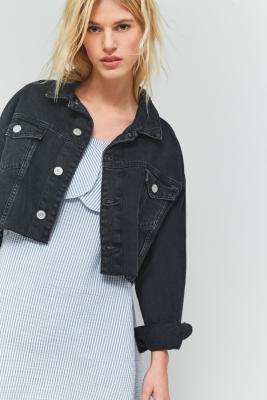 black crop jacket denim